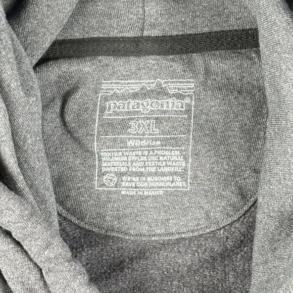 Patagonia Hoodie Men 3XL Gray Sweatshirt Pullover Wildrise Text Logo Recycled - Picture 5 of 10
